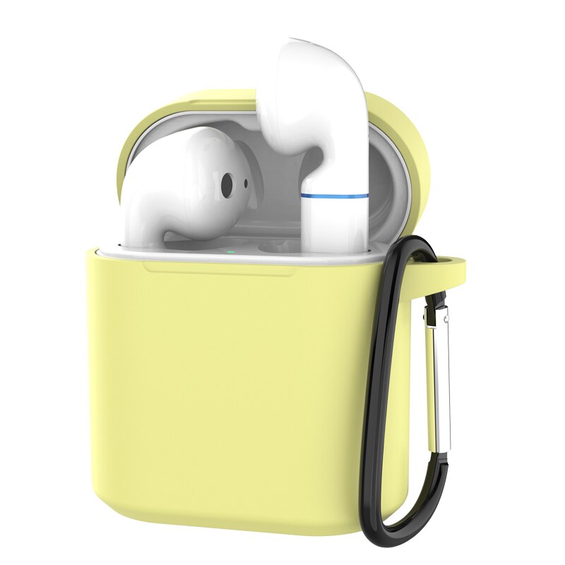 Pokrywa silikonowa etui na słuchawki do Huawei Honor FlyPods Fly Pods Pro futerały ochronne do Freebuds 2 Pro karabińczyk metalowy haczyk: Yellow With  Hook