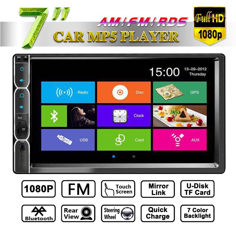 7'' Car Bluetooth MP5 Player 12V Touch HD Screen Bluetooth Handsfree Android Apple Phone Interconnection Electronic Accessories