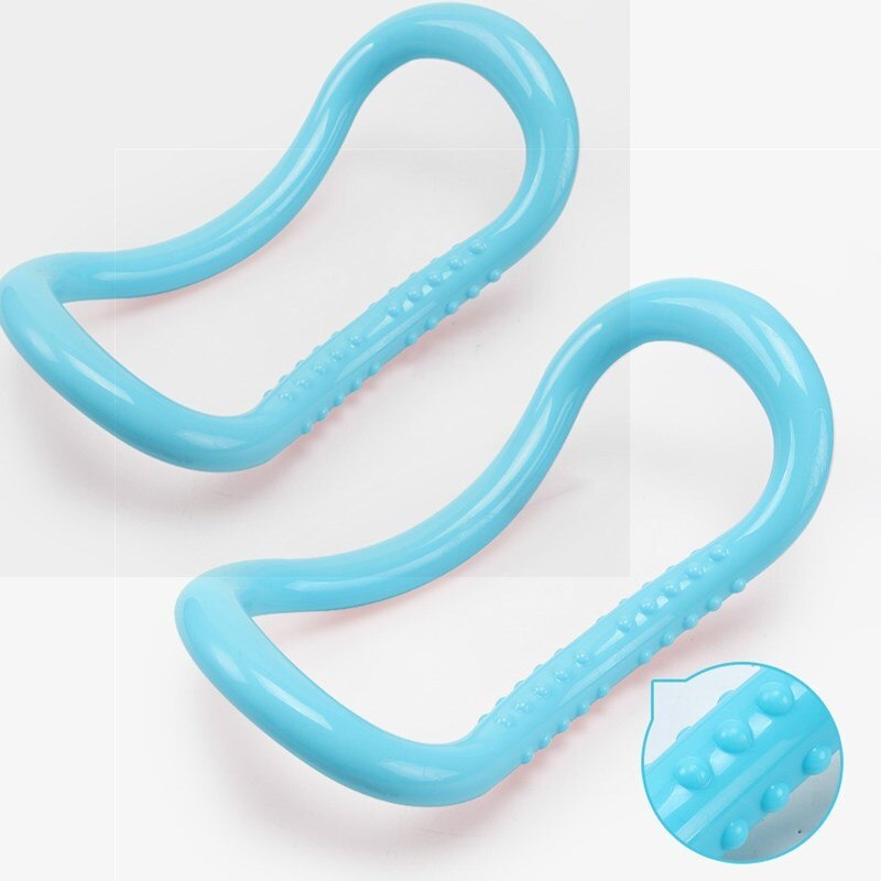 2 stk yoga ring pilates ring justerbar myk fitness sirkel ring for nakke rygg skulder ben arm lår hjemmetrening gym trening: Himmelblå