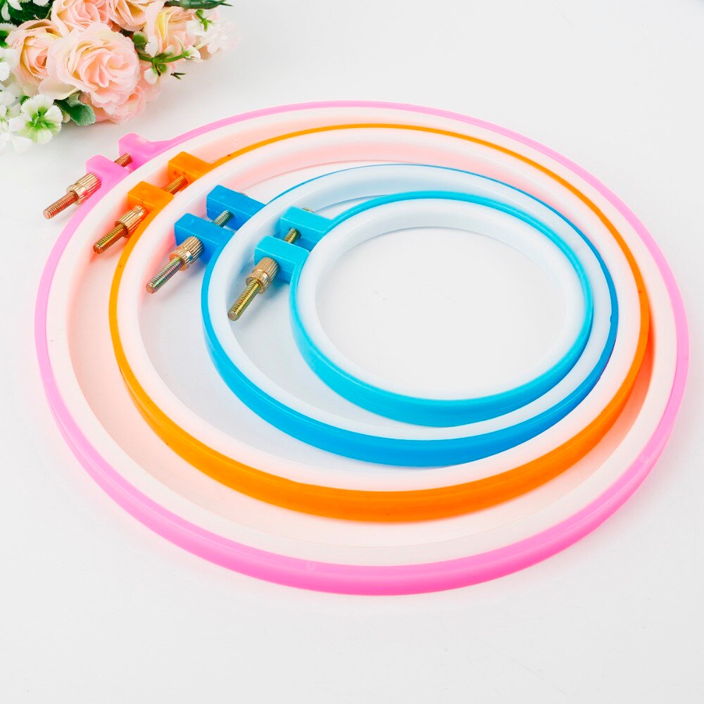 1Pc Cross Verstelbare Naaien Tool Plastic Embroidery Hoop Ring Frame Diy Needlecraft Kruissteek Machine Ronde Loop Handgereedschap
