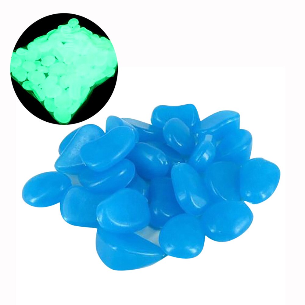 Luminous Stone Glow In Dark Garden Pebbles Glow Stones for Outdoor Lawn Walkways Home Decoration Fish Tank Aquarium Rocks: H-100PCS