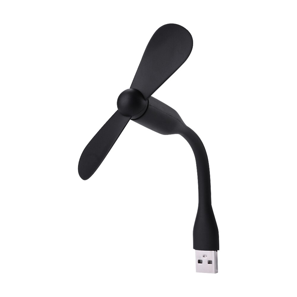 Mini Flexible Bendable USB Fan for Power Bank Laptop PC AC Charger Portable Hand Fan Computer Summer Gadget: Black