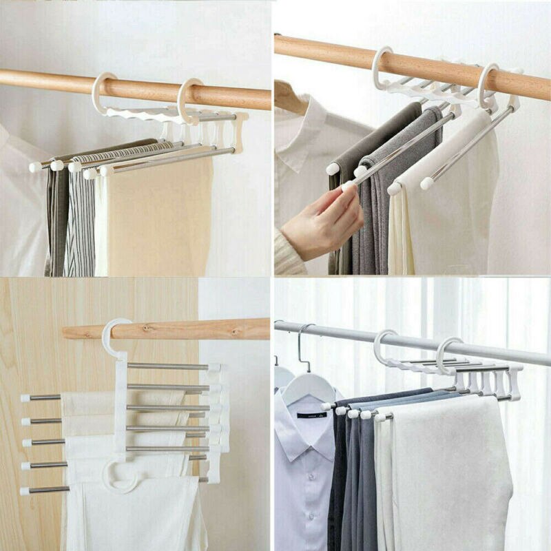 1pcs Portable Multi Functional Clothes Hangers Pants Storage Hangers Cloth Rack Multilayer Storage Cloth Magic Hanger