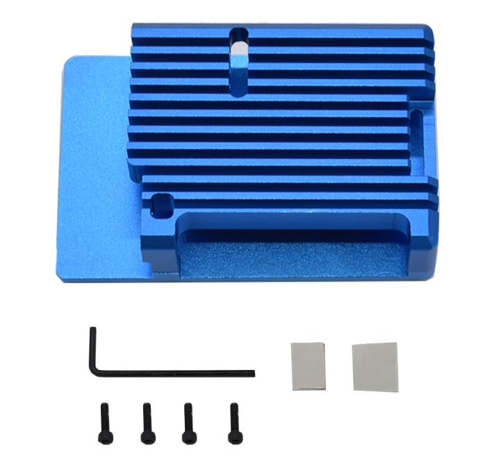 Aluminium Legierung Cnc Gehäuse Fall Metall Shell Geeignet für Raspberry Pi 4B +: Blue