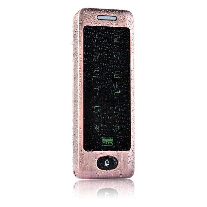 5YOA RFID Toegangscontrole Waterdicht 125 khz Touch Toetsenbord Deur Access Control System met KDL Metal Case Shell Backlight Toetsenbord: flat Rose