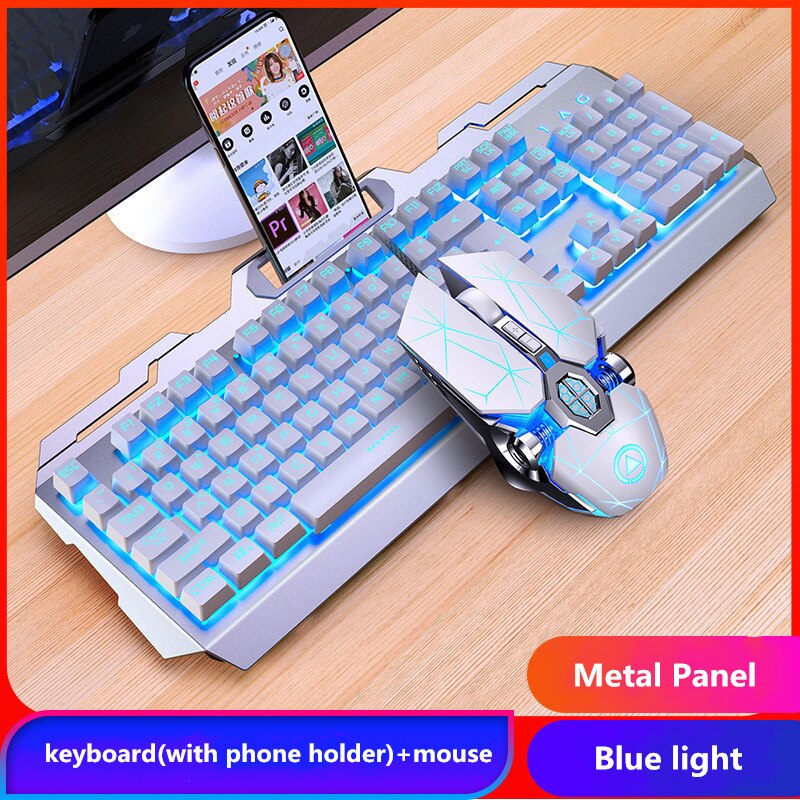 Gamer Keyboard Mouse Kit Gaming Full Size 104 Keys Mechanical Feeling RGB USB Wired for PC Laptop Computer Office: 14