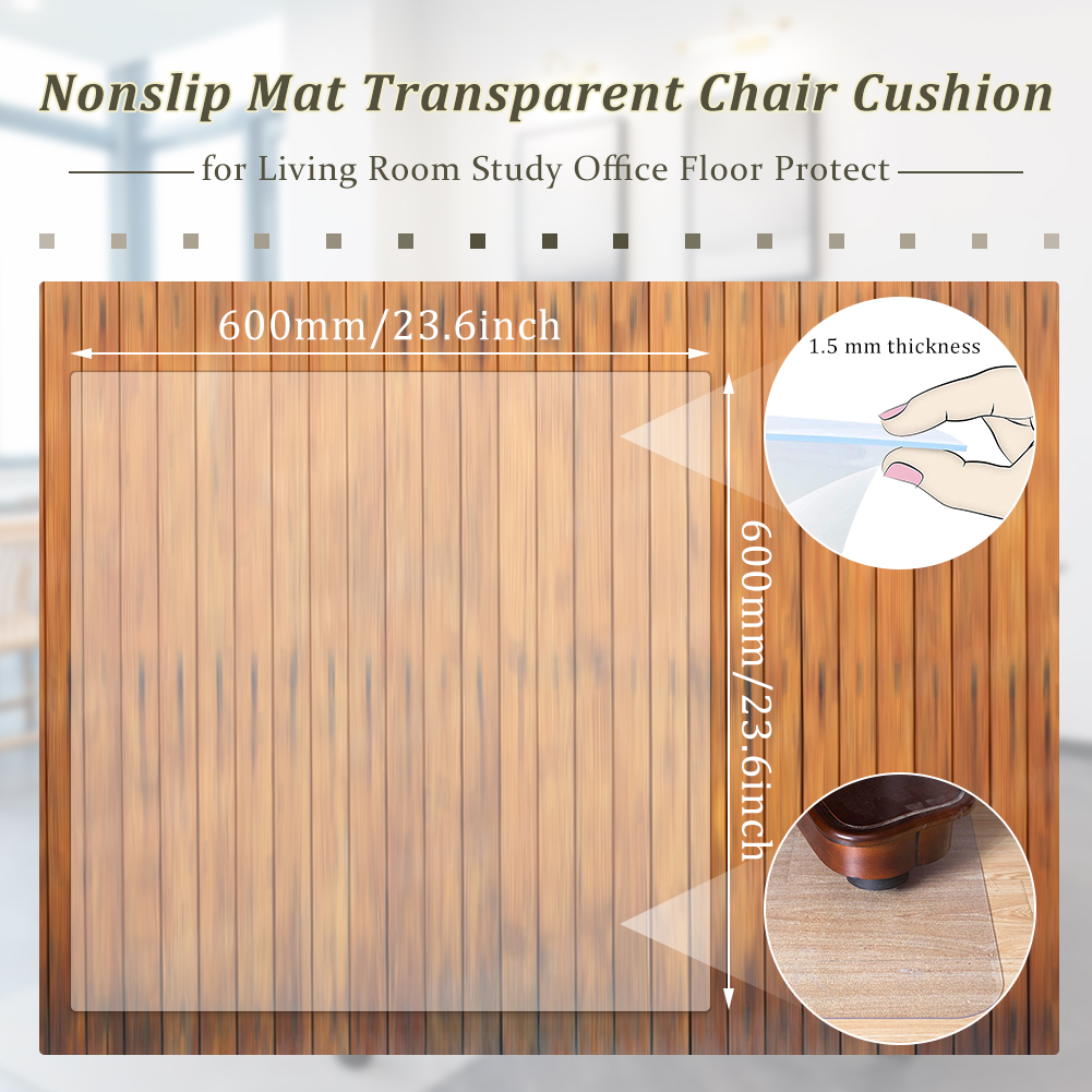 Tapis De Chaise En PVC Transparent Pour Sols Durs - 143,6 Cm