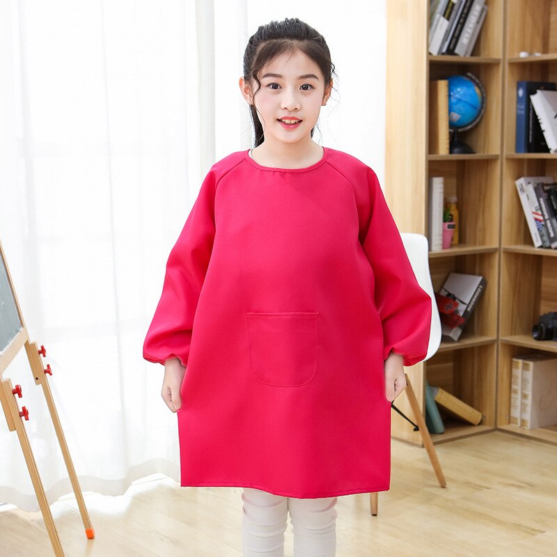 Children's Painting Drawing Clothes Polyester Breathable Smock Kindergarten Kids Long-Sleeve Aprons Print Logo: 8 / S