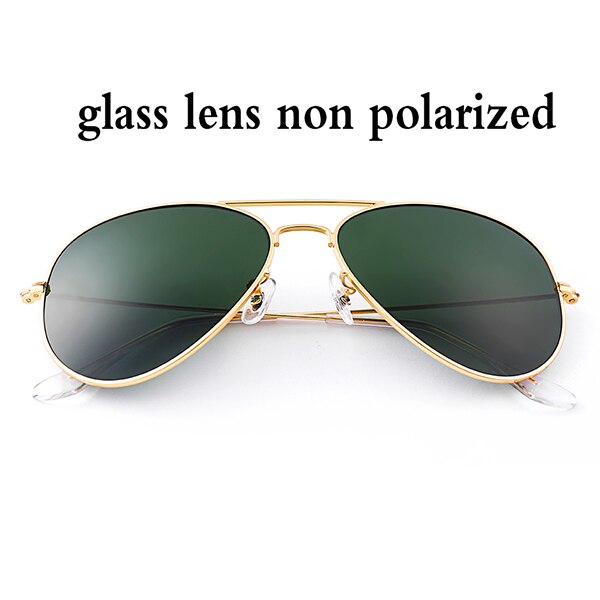 Boloban 3026 gepolariseerde zonnebril heren dames 60mm pilotenbril met glazen lenzen en spiegel oculos de sol  uv400: Goud  g15 glas