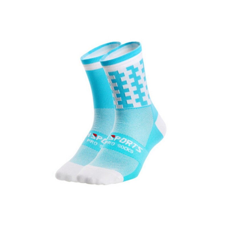 Running Bicycle Riding Socks Compression Mid Stocking Mountaineering Socks Words Printed Sports Unisex Cycling Sock !: Sky blue