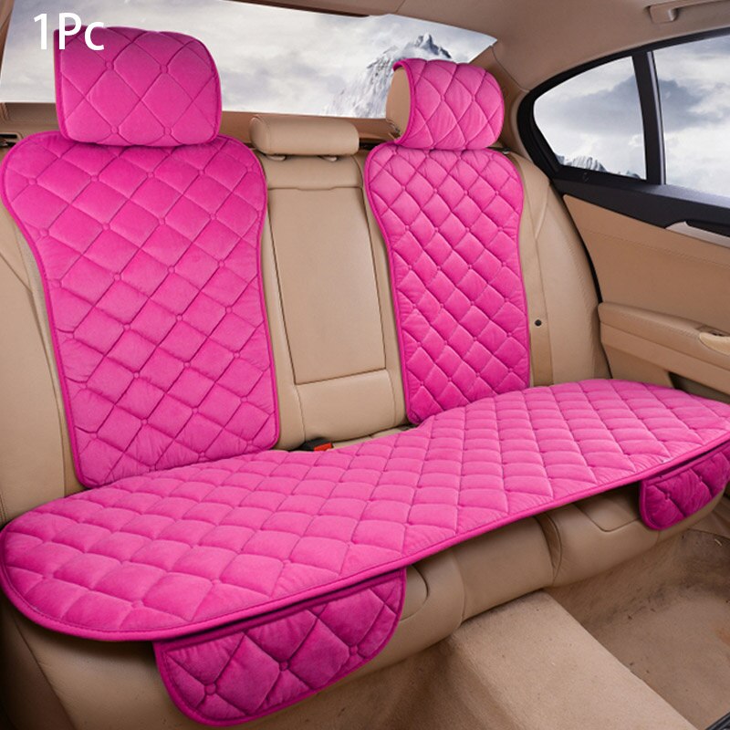 Universele Pluche Auto Seat Cover Sets Voor Vrouwen Roze Zitkussen Protector Mat Auto Cover Fit Meest Auto Interieur Accessoires: PQ232-HSeatRose