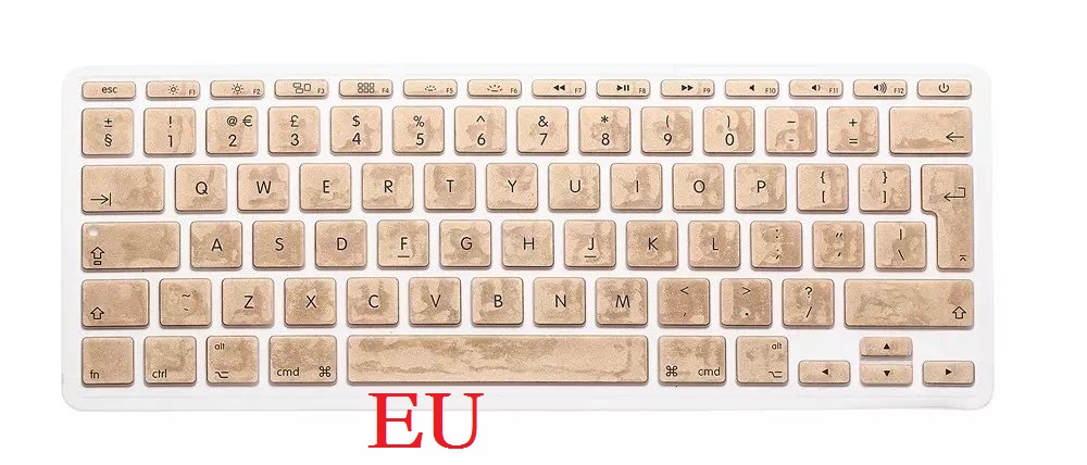 EU US Soft Silicon Keyboard Skin for Macbook Air 11 Keyboard Cover A1465 A1370 Keyboard Skin Film Protector: EU-Gold