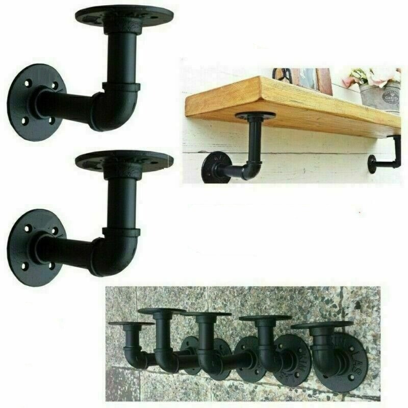 2pcs Rustic Shelf Brackets Scaffold Board Heavy Duty Industrial Steel Metal Iron Wall Bracket