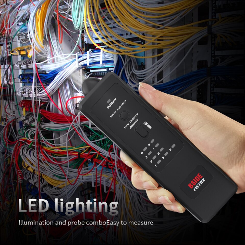 Dual Mode Network Wire Tracker Cable Toner RJ45 RJ11 Accurate Ethernet LAN Tracer Analyzer Detector Line Finder FWT8X