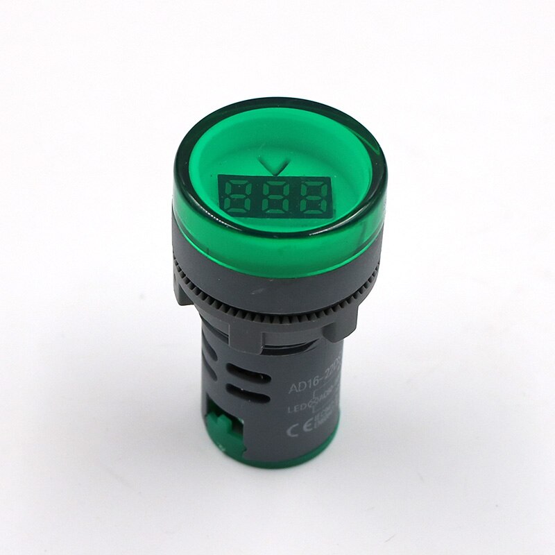 22MM AD16 AD16-22DSV tipo AC 60-500V Mini medidor de voltaje LED pantalla Digital AC voltímetro indicador de luz /lámpara piloto 110V 220V: Verde
