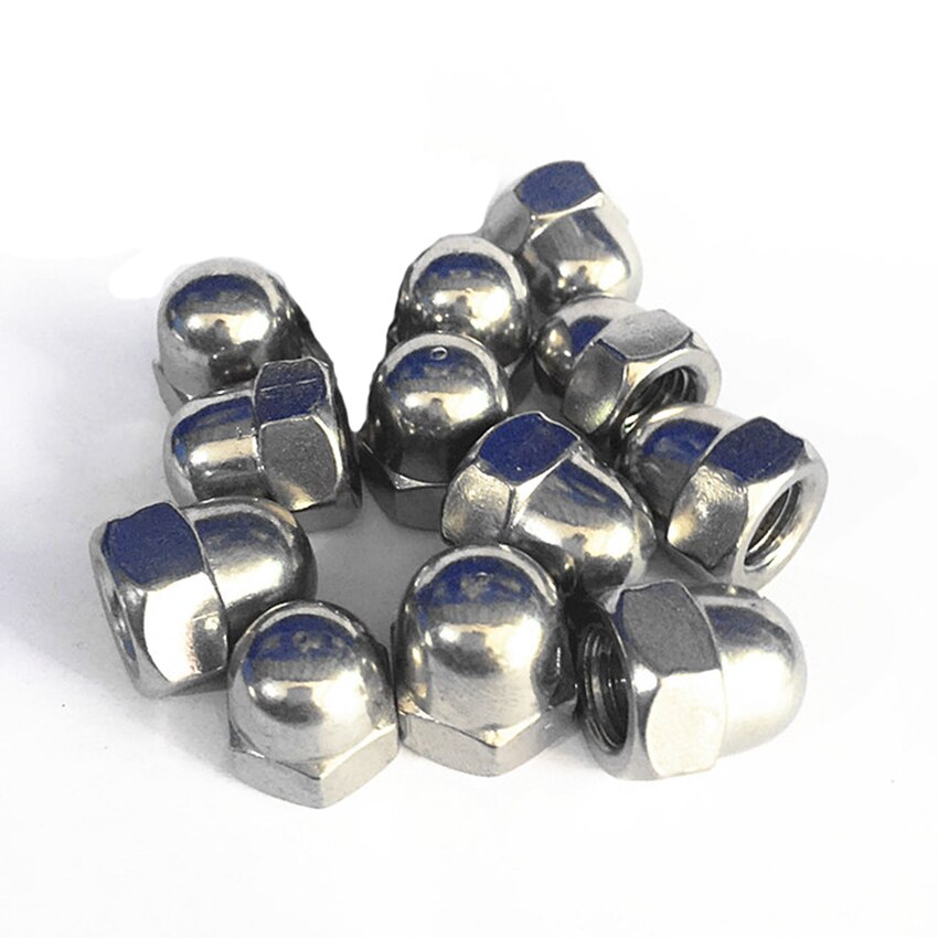 20PCS/Lot M3 M4 M5 M6 DIN1587 304 Stainless Steel Acorn Cap Nuts Decorative Cover Semicircle Acorn Nut Hex Head Cap Nuts