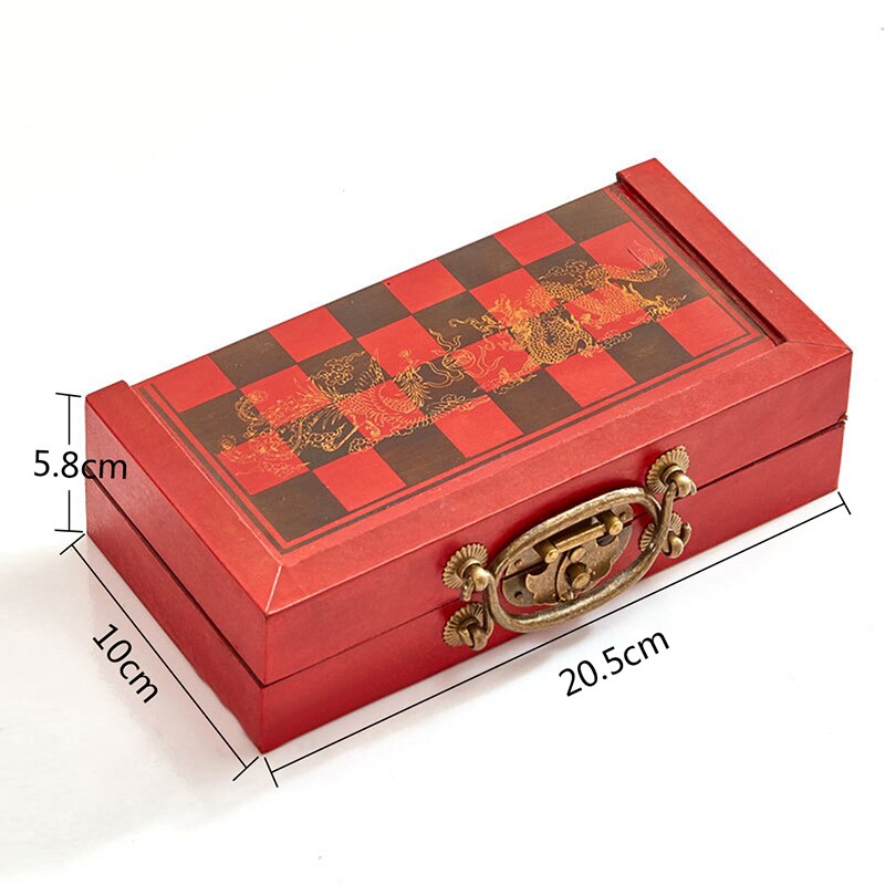 Chess Antique Three-dimensional Chess Resin Piece Small Folding Chess Board Set Travel Entertainment Parent-child