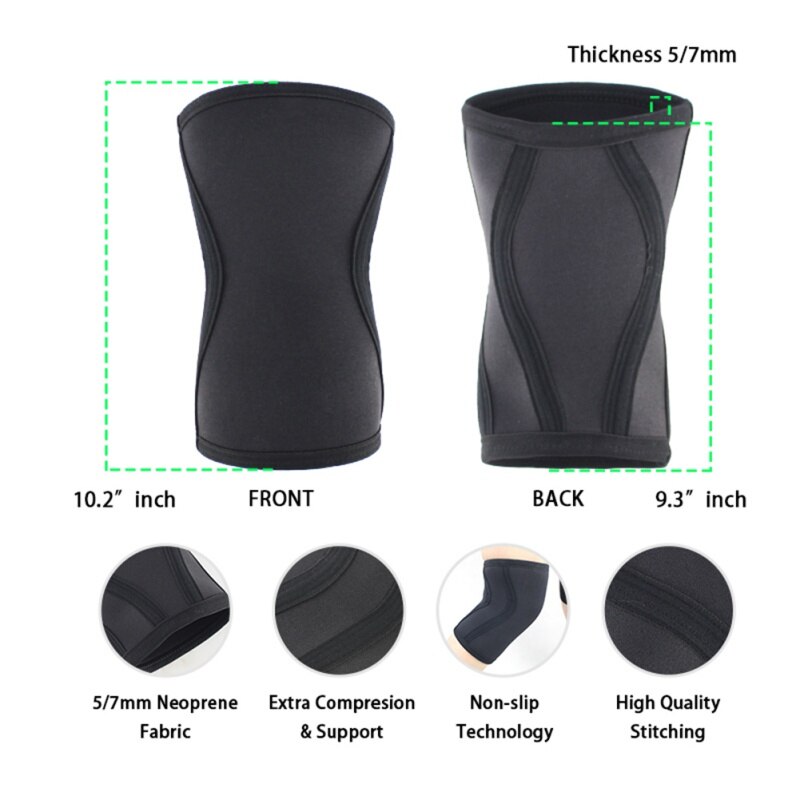 7mm Compression Neoprene Weightlifting knee pads fitness gym training Squats knee protector kneecap sports safety