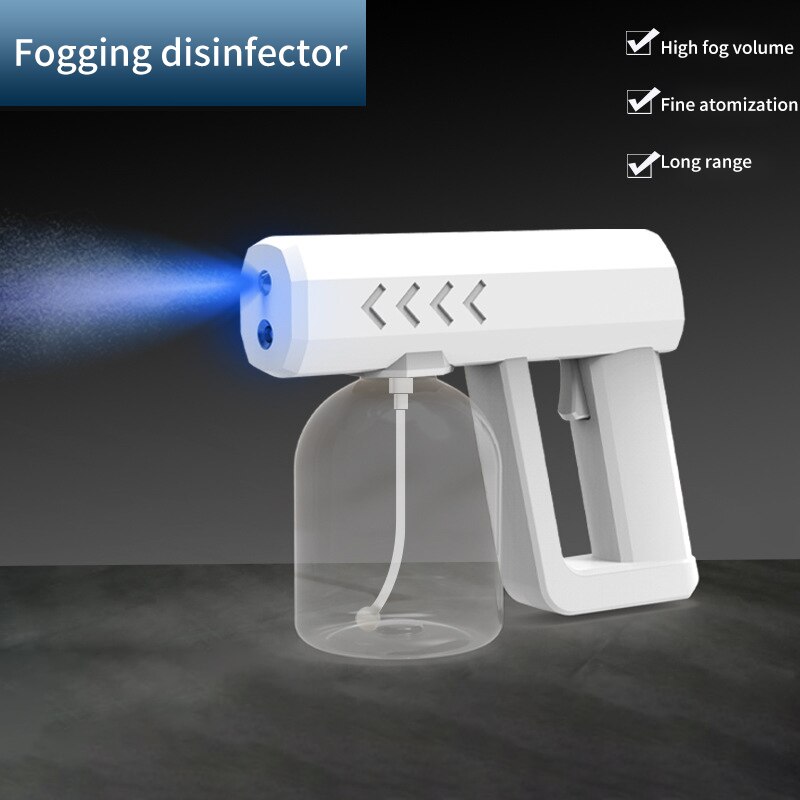 Desinfektionsmittel Nebel Pistole Blau Licht Drahtlose Nano Dampf Zerstäuber Fogger Desinfektion Haustier Wasser Spritzgerät Maschine Dampf sprühen Pistolen