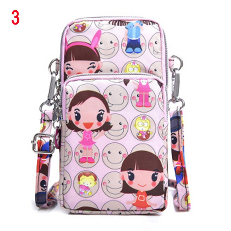 Crossbody carteira durável waterpoor moeda bolsa de telefone celular dos desenhos animados impresso mini bolsa de ombro 9x5x17.5cm: 3