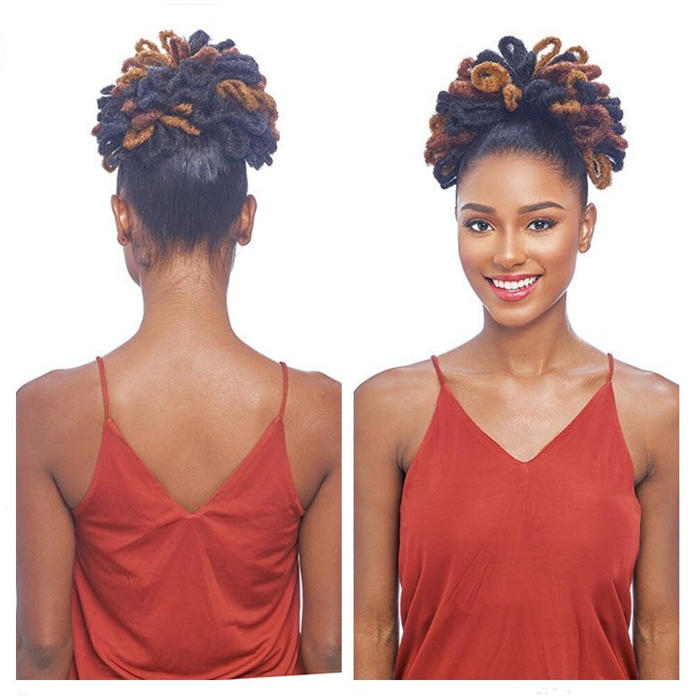 20.5 " dreadlocks chignon afro høj pust syntetisk hår knold hestehale klip i hår extensions snore hestehale hårstykker