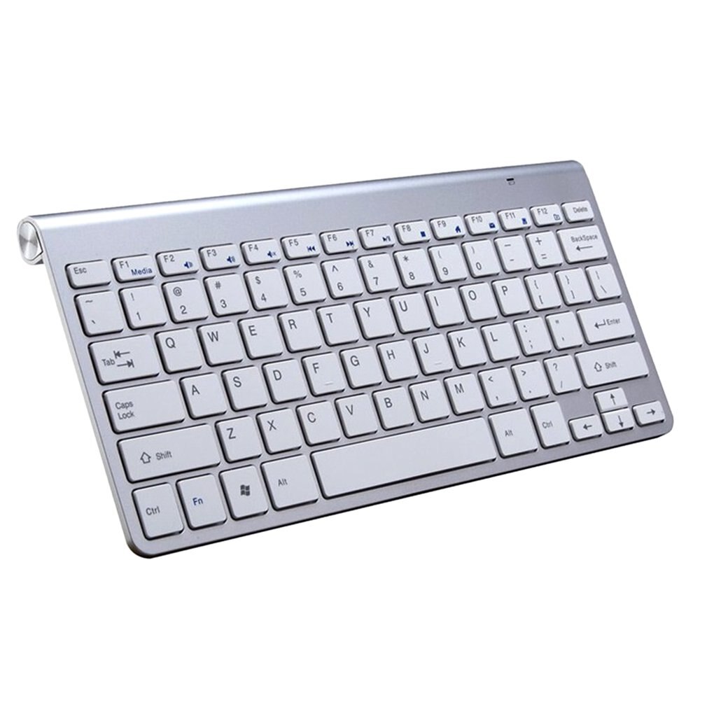 2.4G Wireless Keyboard and Mouse Mini Multimedia Keyboard Mouse Combo Set For Notebook Laptop Mac Desktop PC TV: Silver keyboard