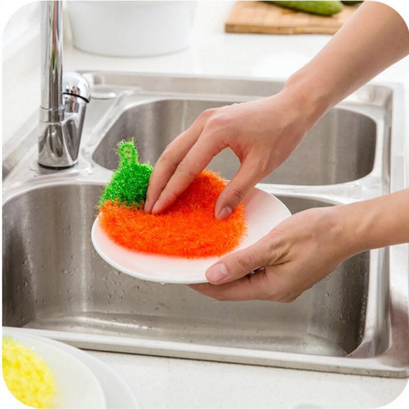 1Pc Strawberry Polyester Yarn Dish Cloth Kitchen Cleaning Brush Dishwashing Brush Cleaning Brushes Pot Pan Sponge Scouring Pads