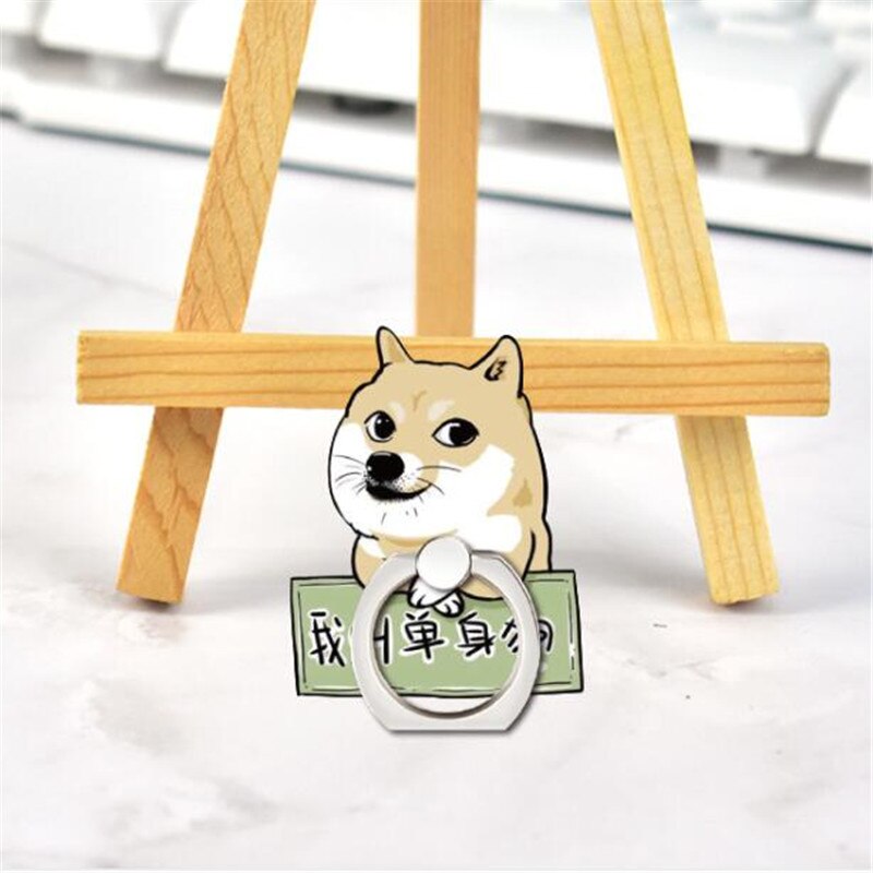 Animals Dog Corgi Pug Cat Finger Ring Phone Stand Holder Car Mobile Phone Holder Stand Suporte Celular For iPhone 11 All Phone: K