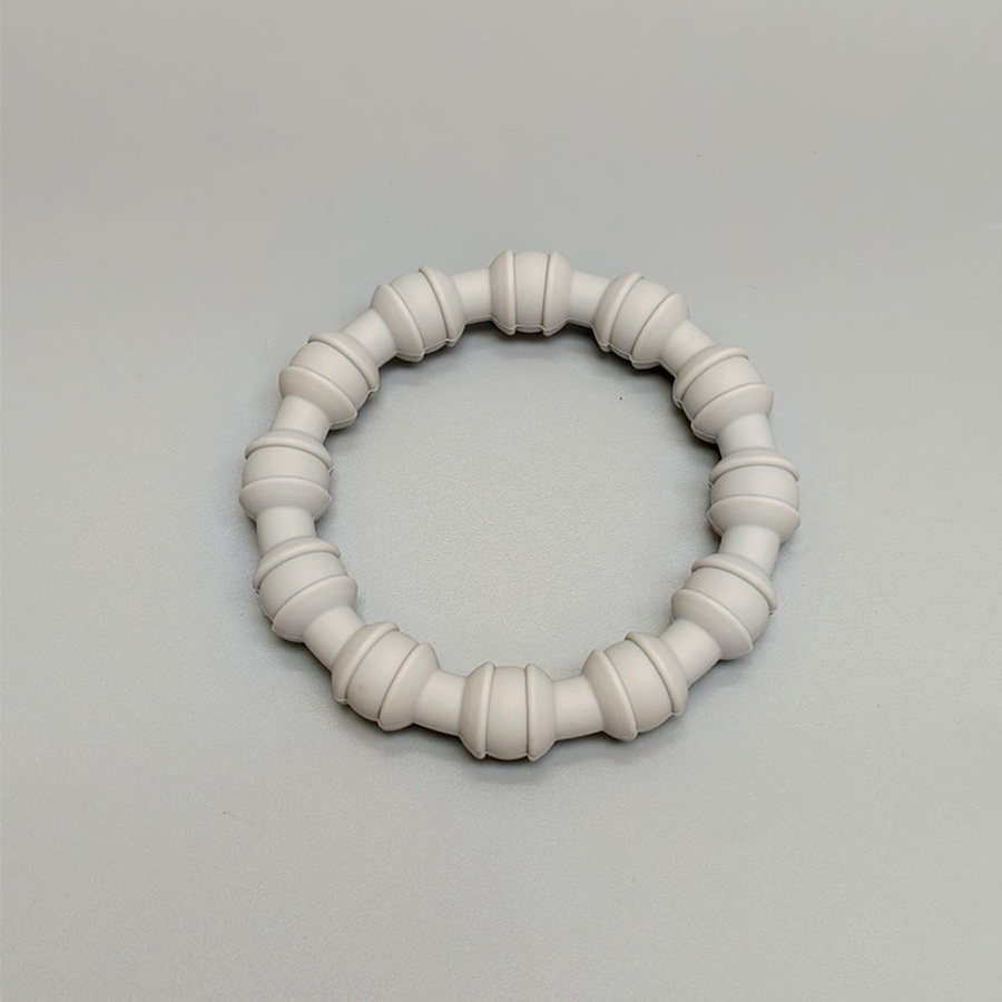 Siliconen bijtspeeltje Armband Siliconenmateriaal Verlicht tandjesongemak Ideaal voor kinderen Perfect vakantiecadeau: GRIJS