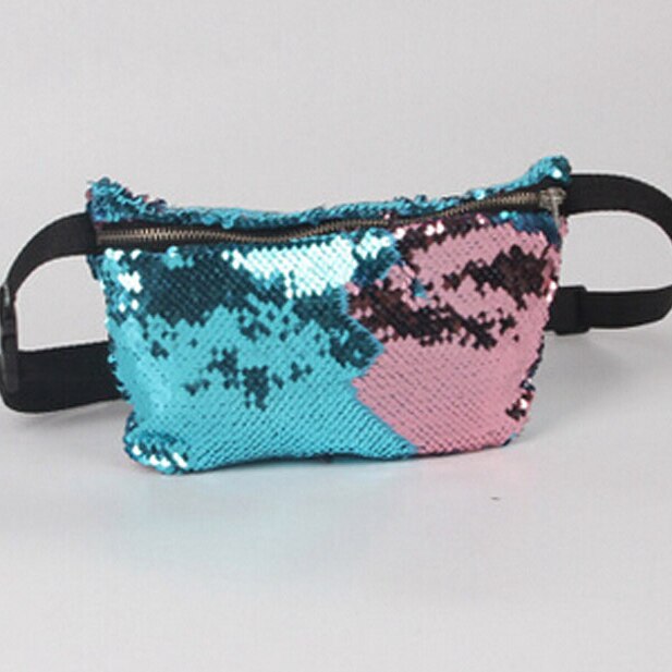 Reversible Sequin Glitter Waist Fanny Pack Belt Bum Bag Pouch Hip Purse Waist Packs