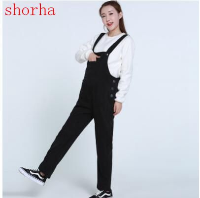 Maternity Bib Pants Pregnant Trousers Belt Plus red and black Women Pregnant-Overalls Jumpsuit Solid Color Women