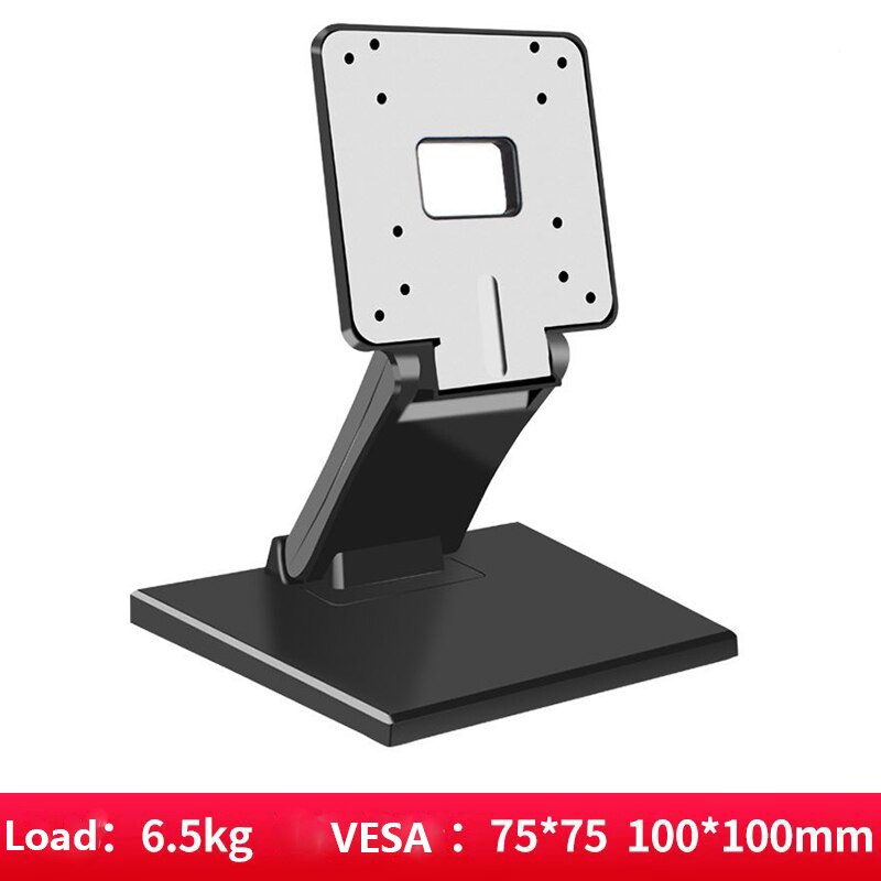 VESA Desktop Monitor Holder 10-24&quot; LCD LED Folding Display Touch Screen Stand Monitor Mount Support Metal Bracket Load 6.5 kg: Black-Square