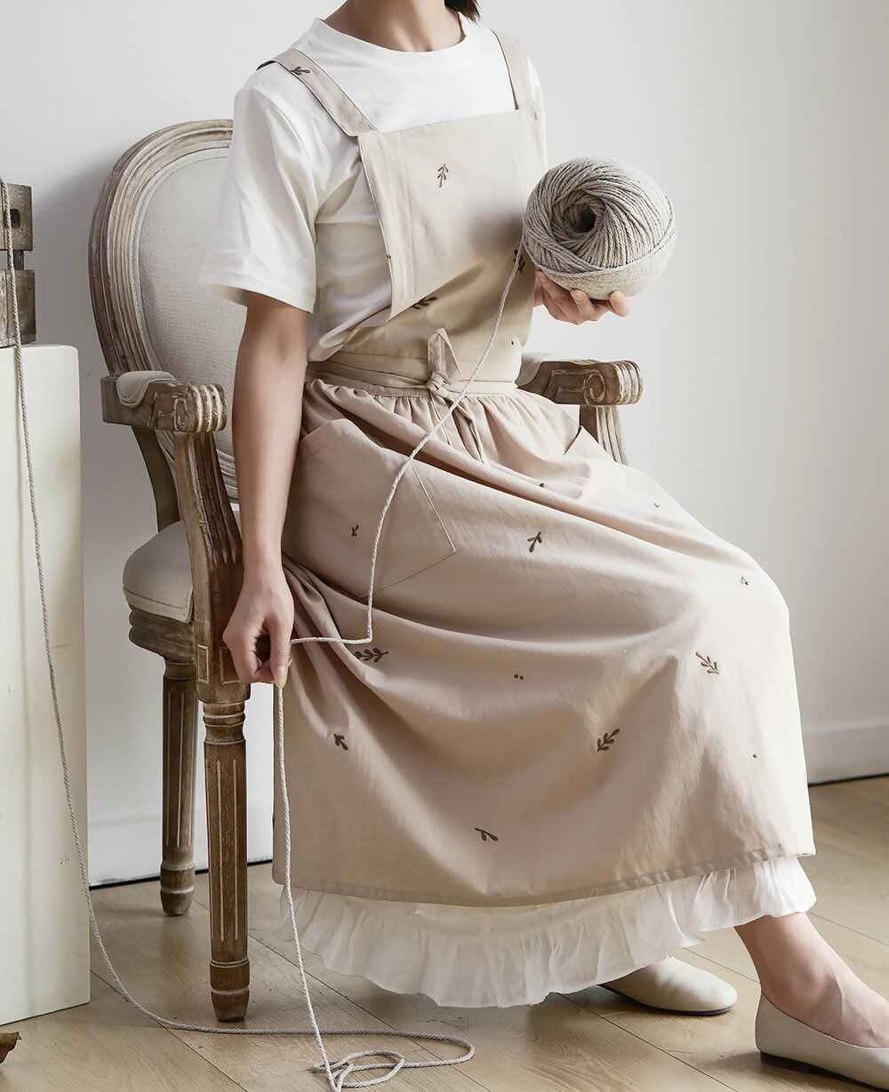 retro w stylu średniowiecznym bawełniana pościel gotowanie fartuchy kuchenne dla kobieca sukienka kwiaciarnia bluza fryzjer śliniaczek ogród fartuch: 2