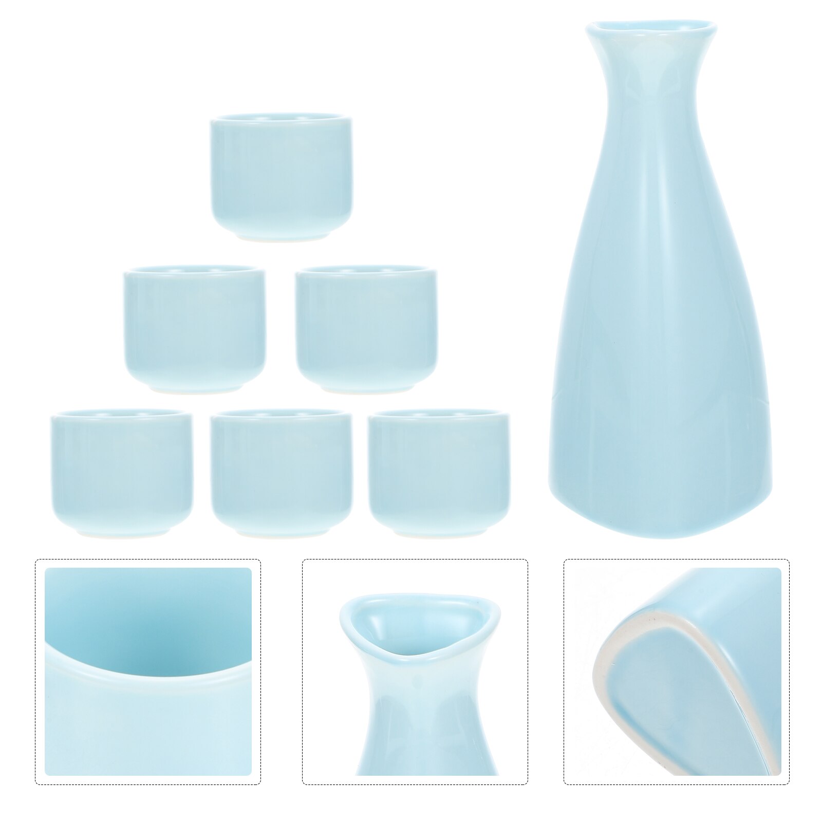 1 Set Ceramic Decanter Practical Decanter Handled Decanter with Cups