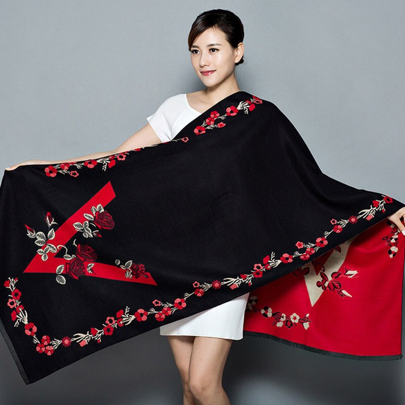 Châle pour femmes, automne hiver, écharpe en cachemire, Pashmina chaude, grande taille, douce, couverture multi-usage: C3