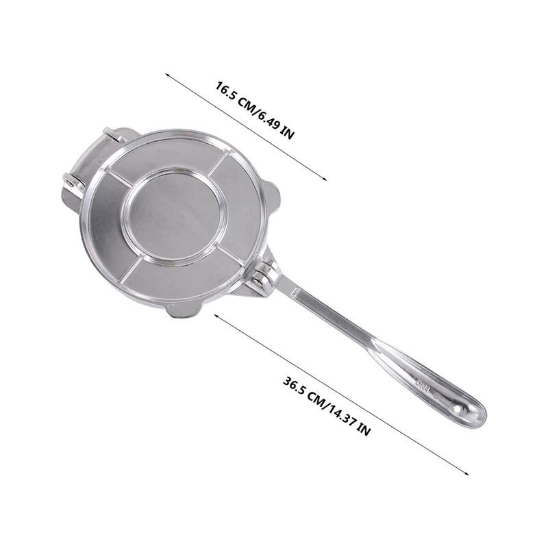 1Pc 16.5cm/20cm Folding Aluminum Maize Tortilla Maker Durable Pie Press Machine Kitchen Supply: Silver 36.5x16.5CM