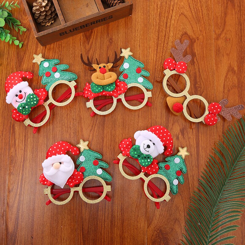 Kids Christmas Sunglasses Party Spectacle Frame Santa Snowman Girls Sunglass Polarized Favors Xmas Decoration Birthday 1PCS