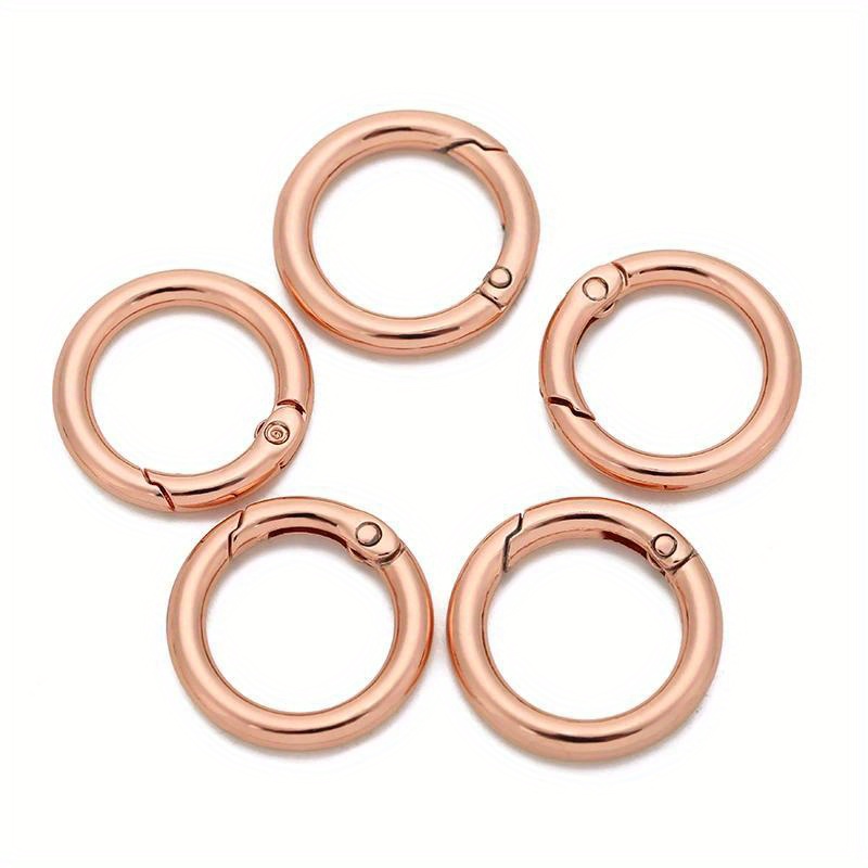 Anillo redondo de Metal de 5 piezas, llavero con hebilla de resorte, joyería artesanal que se puede abrir, mosquetón redondo, broche para bolso: 3 # / Zinc envejecido