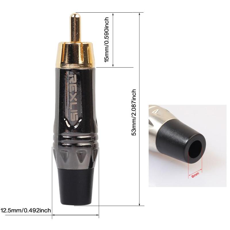 Convertisseur adaptateur RCA Afdapter plaqué or pour connecteur mâle RCA pour haut-parleur Audio pour câbles audio