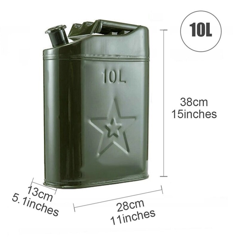 5l 10l bil transportabel benzin tønde suv motorcykel trehjulet cykel beholder benzin diesel brændstof tank dåse metal jern legering olie tromle