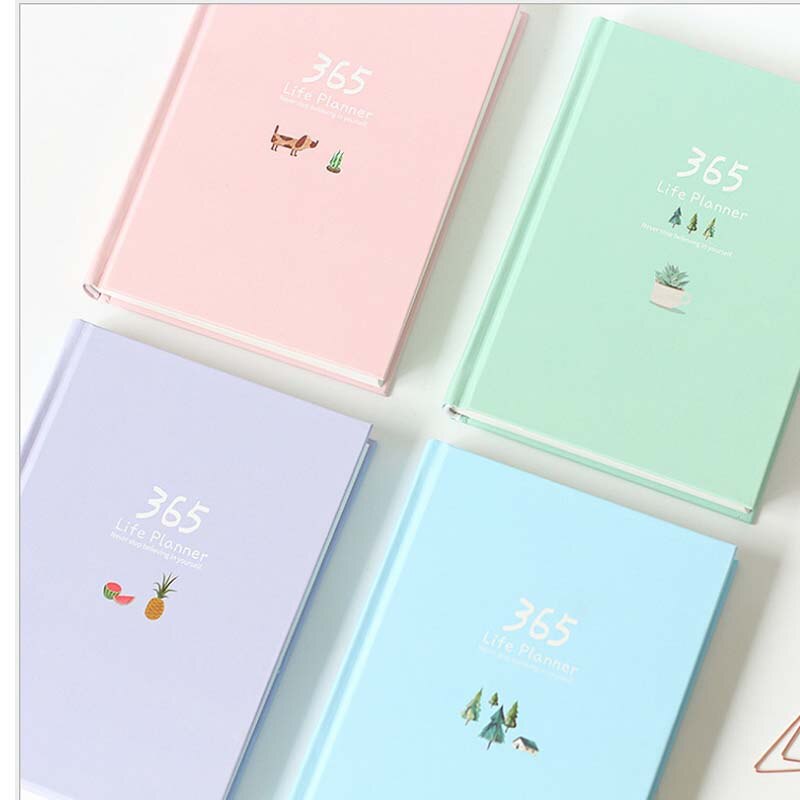 coréen Kawaii mignon 365 planificateur quotidien hebdomadaire mensuel annuel planificateur Agenda calendrier jour Plan carnet Journal laitier A5