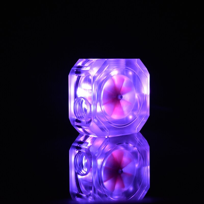 Syscooling water flow meter for PC water cooling liquid flow indicator square style acrylic flow meter with RGB lights