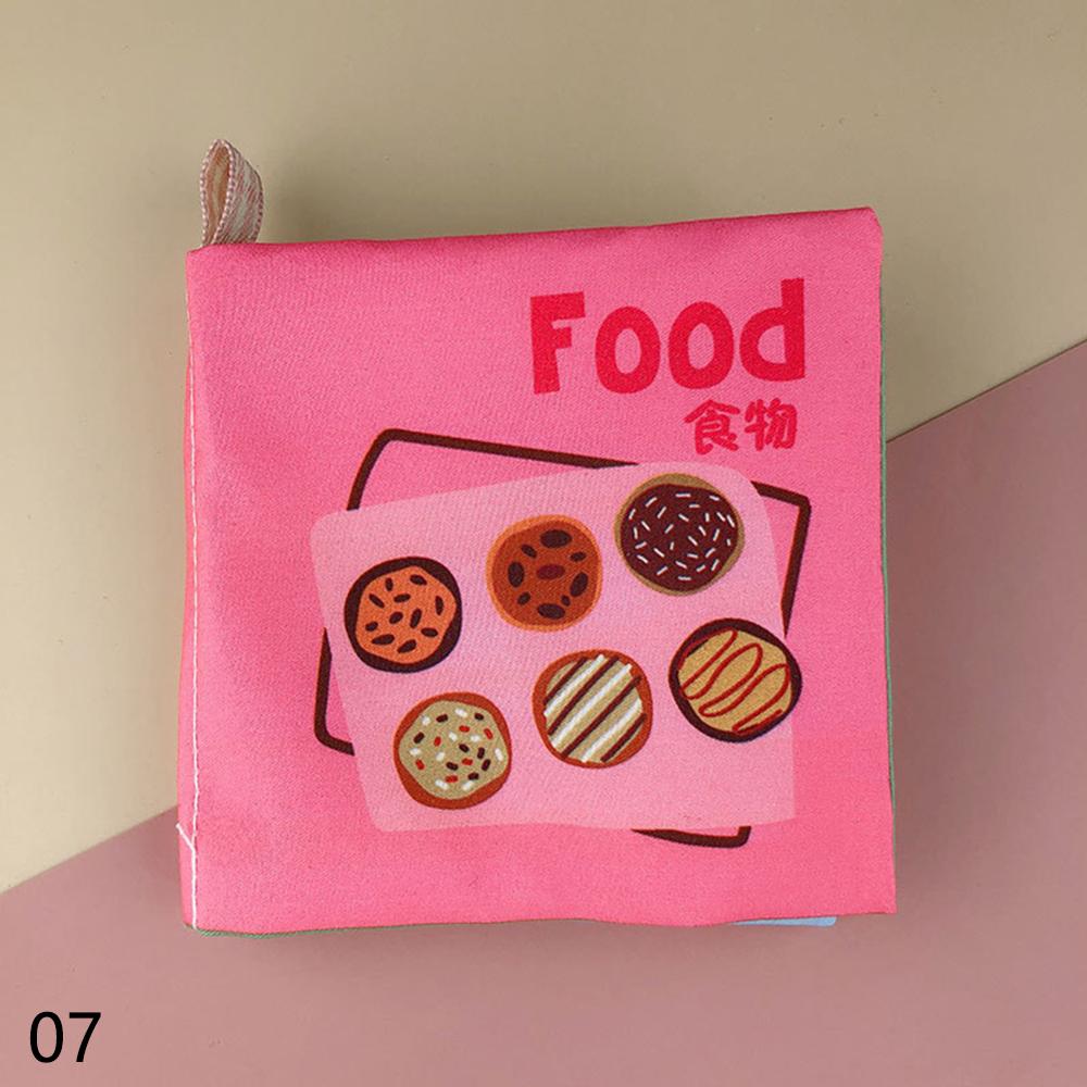 Infant Book Baby Fruit Animal Tails Rustle Book Early Development Cloth Book Inspire Brains Early Education Activity Books Toys: Food