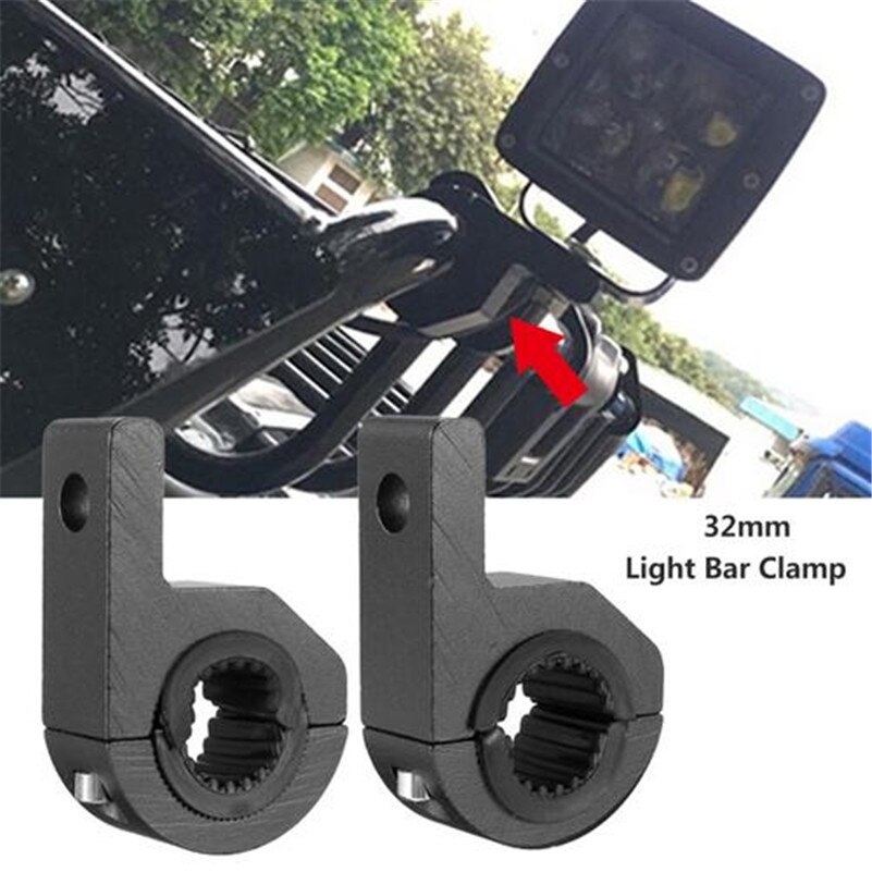 Light Bar Clamp Headlight Extension Bracket Black Bumper Tube Clamp Secure Lamp for Vehicle Tube Clamp Roof Roll Cage Holder