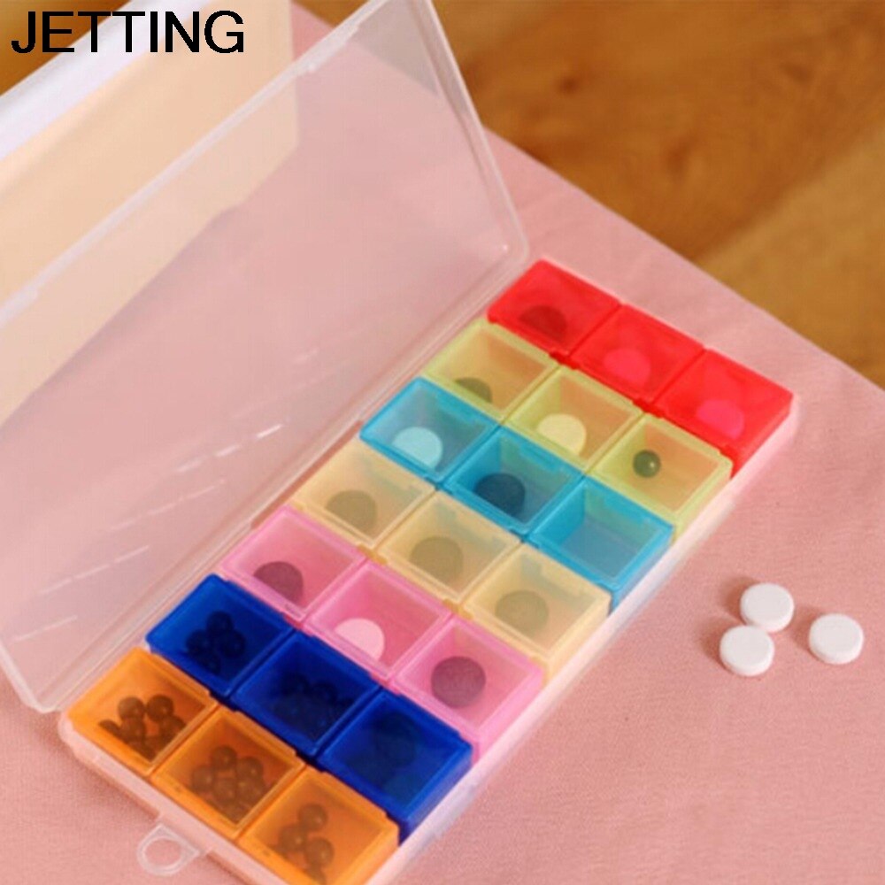 Week 21 Compartiment Pillendoosje Container Voor Geneeskunde 7 Day Pill Geneeskunde Tablet Pill Case Box Splitters Dispenser Organizer Case