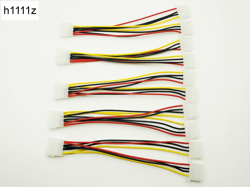 5 stk 4 pin molex han  to 2 port molex ide hun strømforsyning splitter adapter kabel computer strømkabel til btc eth miner mining