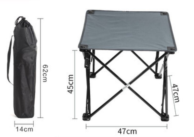 Bärbart hopfällbart fyrkantigt skrivbord 47 x 45 x 47m fiske camping bbq bord fällbart vandringsdisk trädgård utomhus ultralätt bord  b493: Skrivbord d