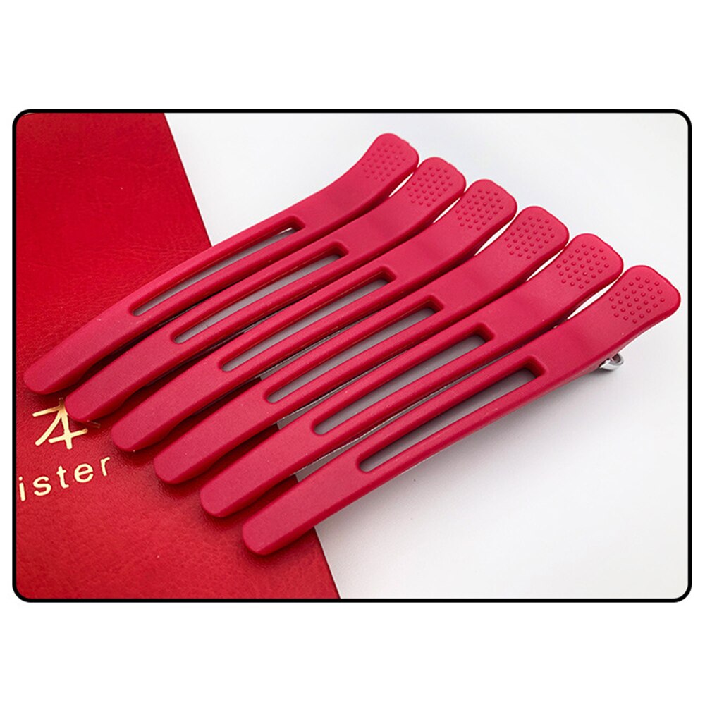 Pinces à cheveux noires pour Salon de coiffure, 6 pièces, en bouche de canard, plates, accessoires pour couper les cheveux, Diy, maison