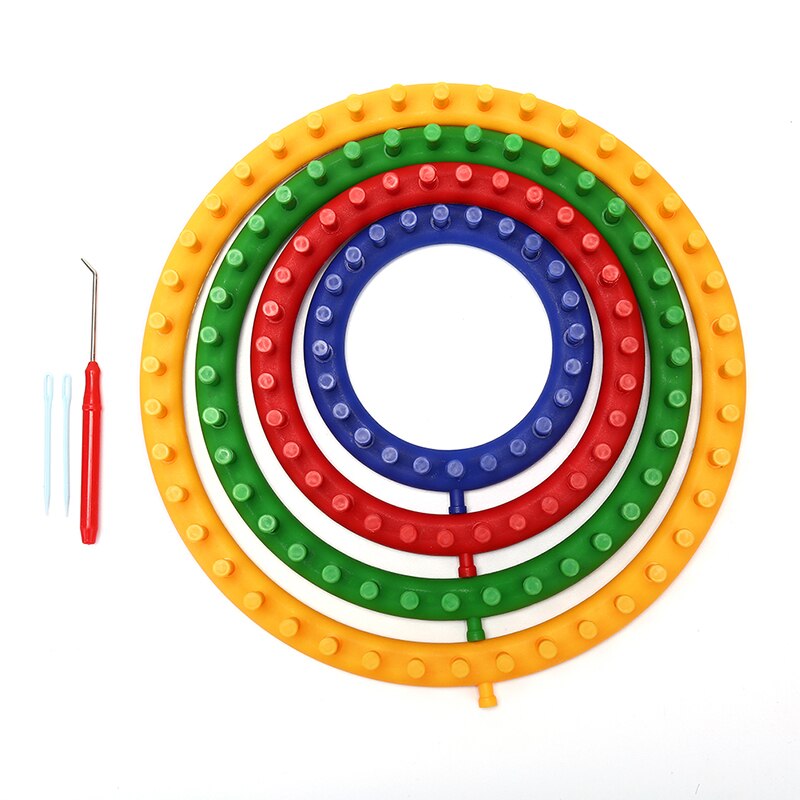 Plastic Round Knitting Looms Yarn Needle Knitter Set Sock for Scarf Hat Sweaters DIY Manual Weaving Knitting Craft Tools 1 set