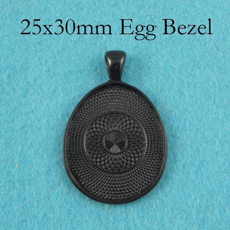 50 pcs - 25x30mm Egg Setting, Egg Pendant Tray, Egg Bezel Setting, Egg Pendant Blank Cabochon Base Resin Frame